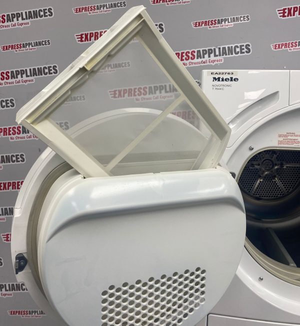 Used Miele 24” Front Load Washer and Ventless Dryer Stackable Set W1623 T7644C For Sale