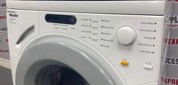 Used Miele 24” Front Load Washer and Ventless Dryer Stackable Set W1623 T7644C For Sale