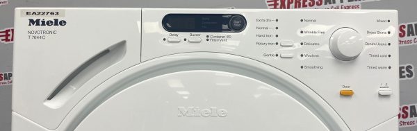 Used Miele 24” Front Load Washer and Ventless Dryer Stackable Set W1623 T7644C For Sale