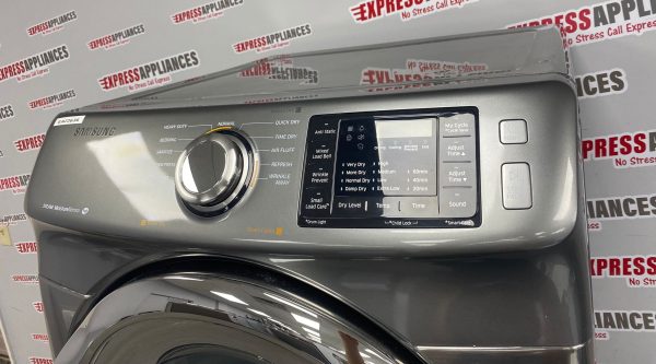 Used Samsung 27" Front Load Washer and Dryer Stackable Set WF42H5200AP/A2 DV24H5200EP/AC For Sale