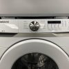 Used Samsung 27” Front Load Washing Machine and Electric Stackable Dryer Set WF45T6000AWA5 DVE45T6005WAC (10)