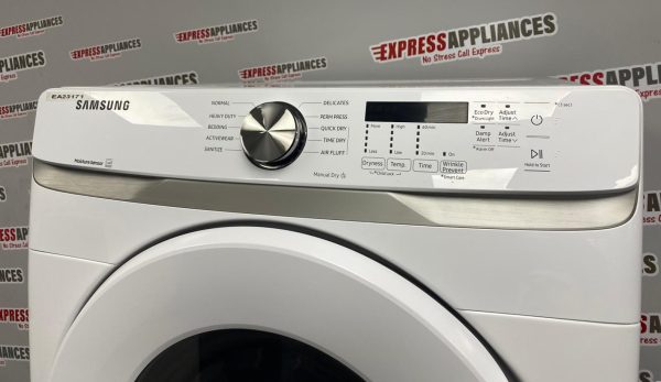 Used Samsung 27” Front Load Washer and Electric Dryer Stackable Set WF45T6000AW DVE45T6005W/AC For Sale