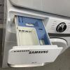 Used Samsung 27” Front Load Washing Machine and Electric Stackable Dryer Set WF45T6000AWA5 DVE45T6005WAC (9)