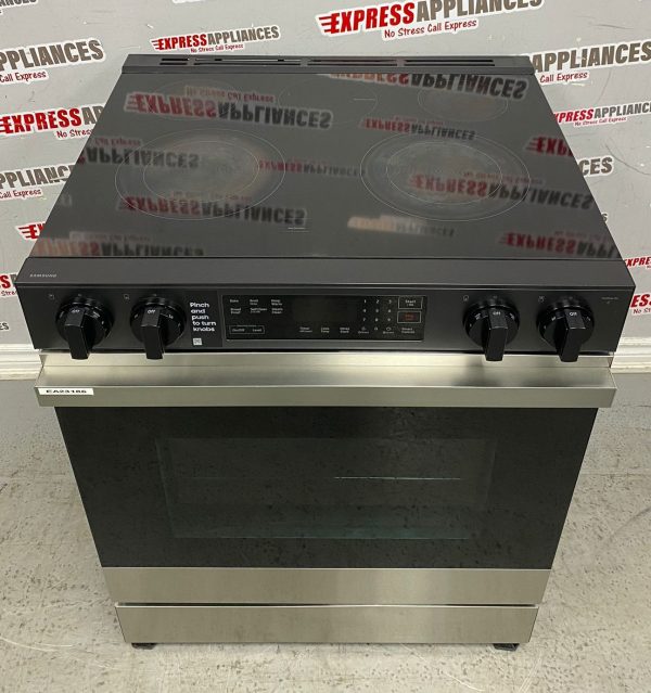 Used Samsung 30” Slide-In Glass Top Stove NSE6DG8100SRAC For Sale