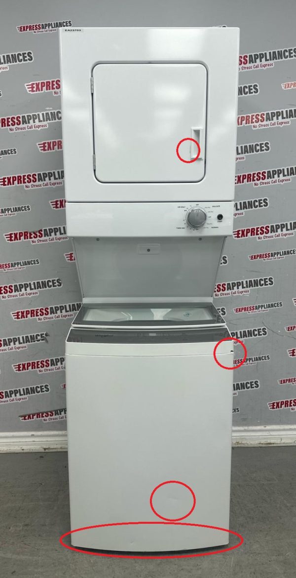 Used Whirlpool 24” Laundry Center Washer and Dryer YWET4024HW0 For Sale