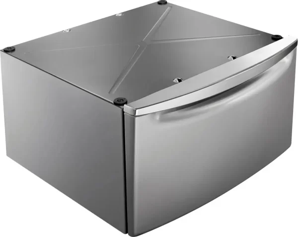 New Whirlpool 27” Laundry Pedestal XHPC155YC-Chrome Shadow (Models: MGD6630HC, MGD8630HC, MHW6630HC, MHW8630HC, YMED6630HC, YMED8630HC)