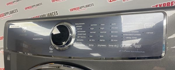 Used Electrolux 27” Front Load Washer and Electric Dryer Stackable Set EFLS527UTT2 EFMC627UTT2 For Sale