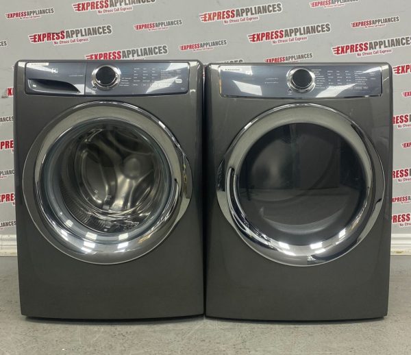 Used Electrolux 27” Front Load Washer and Electric Dryer Stackable Set EFLS527UTT2 EFMC627UTT2 For Sale