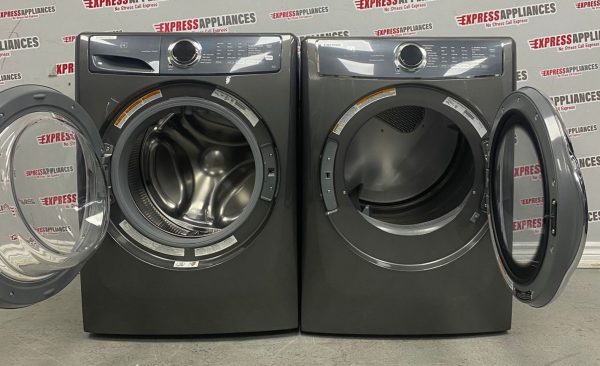 Used Electrolux 27” Front Load Washer and Electric Dryer Stackable Set EFLS527UTT2 EFMC627UTT2 For Sale