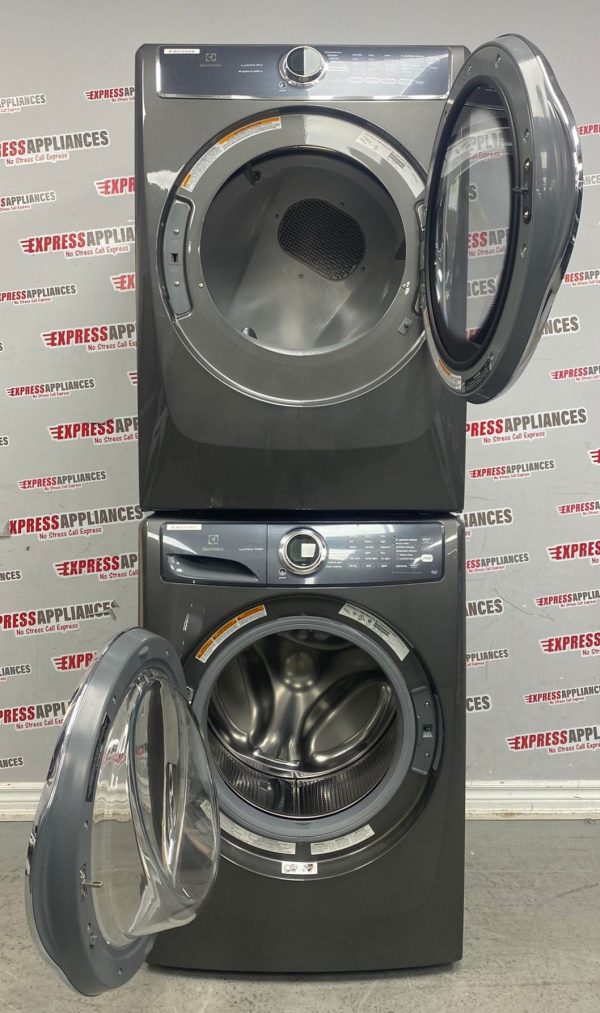 Used Electrolux 27” Front Load Washer and Electric Dryer Stackable Set EFLS527UTT2 EFMC627UTT2 For Sale