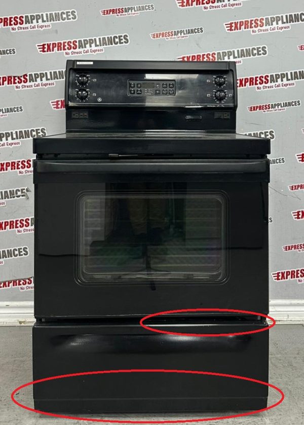 Used GE 30” Freestanding Glass Top Stove GRSR3920ZBB-3 For Sale