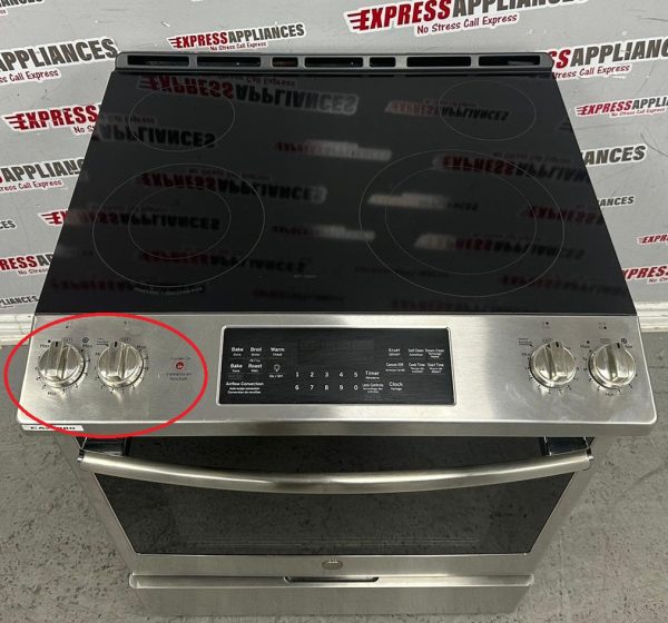 Used GE 30” Slide-In Glass Top Stove JCS830SM3SS For Sale