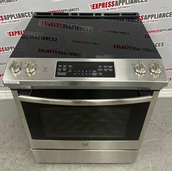 Used GE 30” Slide-In Glass Top Stove JCS830SM3SS For Sale