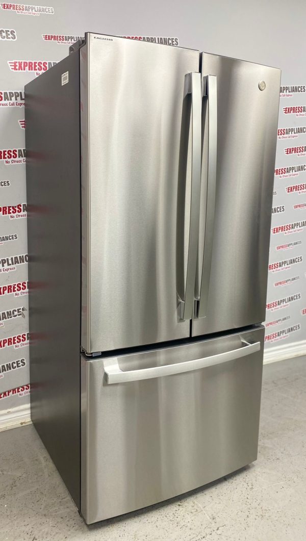 Used GE 33” French Door Refrigerator GNE25DYRLKFS For Sale