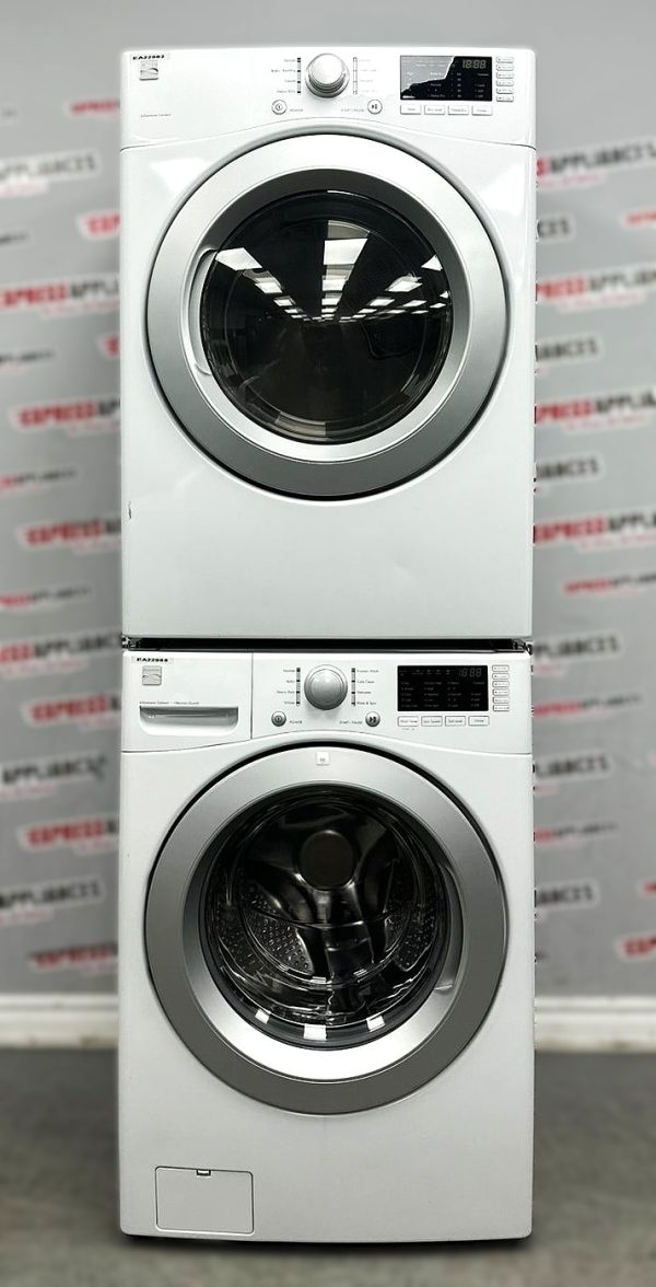 Used Kenmore 27” Front Load Washer and Electric Dryer Stackable Set 796.41162.160 796.81182.160 For Sale