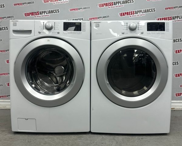 Used Kenmore 27” Front Load Washer and Electric Dryer Stackable Set 796.41162.160 796.81182.160 For Sale