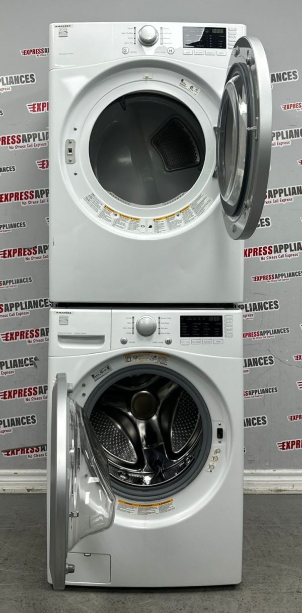 Used Kenmore 27” Front Load Washer and Electric Dryer Stackable Set 796.41162.160 796.81182.160 For Sale