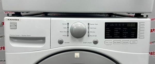 Used Kenmore 27” Front Load Washer and Electric Dryer Stackable Set 796.41162.160 796.81182.160 For Sale