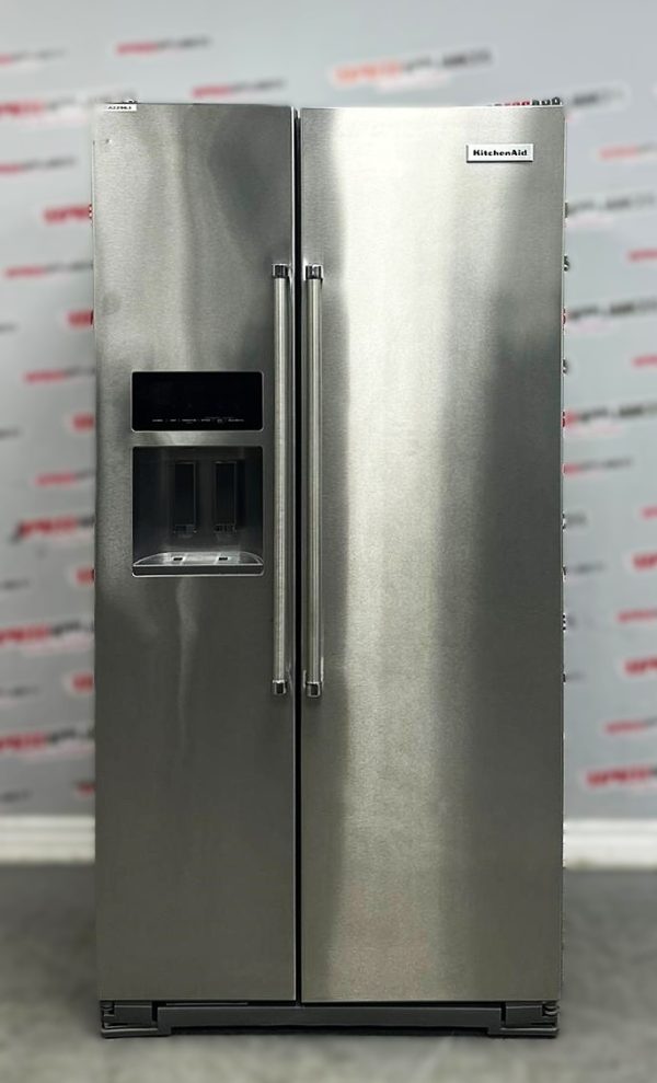 Used KitchenAid 36” Side-By-Side Refrigerator KRSC503ESS00 For Sale