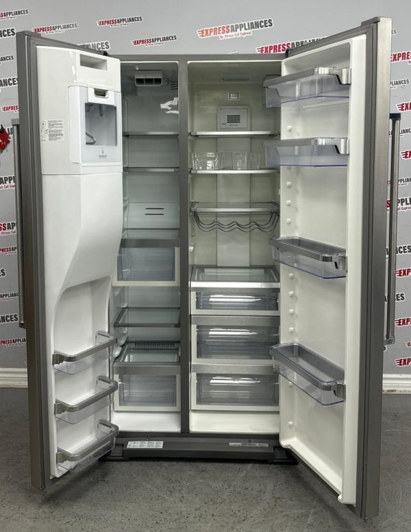 Used KitchenAid 36” Side-By-Side Refrigerator KRSC503ESS00 For Sale