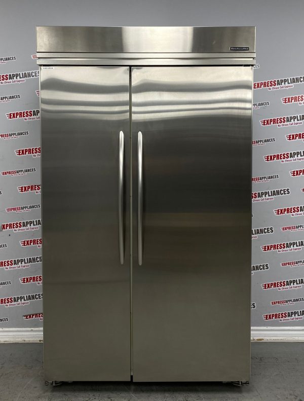 Used KitchenAid 48” Side-by-Side Built-In Refrigerator KSSC48MHS00 For Sale