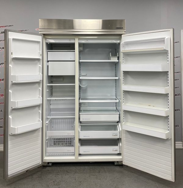 Used KitchenAid 48” Side-by-Side Built-In Refrigerator KSSC48MHS00 For Sale