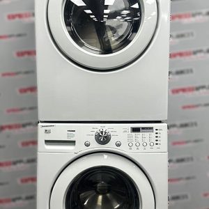 Used LG 27” Front Load Washer and Electric Dryer Stackable Set WM2077CW DLE3777W For Sale