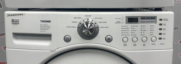 Used LG 27” Front Load Washer and Electric Dryer Stackable Set WM2077CW DLE3777W For Sale