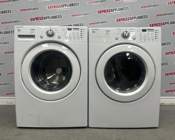 Used LG 27” Front Load Washer and Electric Dryer Stackable Set WM2077CW DLE3777W For Sale