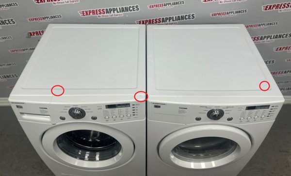 Used LG 27” Front Load Washer and Electric Dryer Stackable Set WM2077CW DLE3777W For Sale