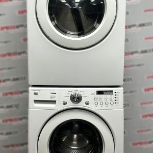 Used LG 27” Front Load	Washing Machine and Electric Dryer Stackable Set WM2077CW DLE3777W For Sale