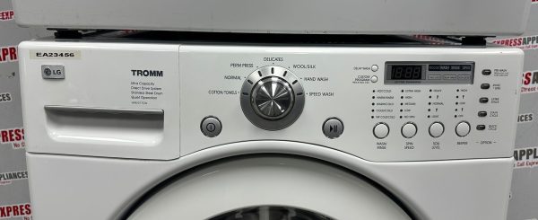 Used LG 27” Front Load	Washing Machine and Electric Dryer Stackable Set WM2077CW DLE3777W For Sale