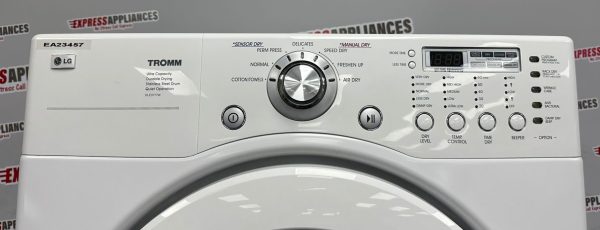 Used LG 27” Front Load	Washing Machine and Electric Dryer Stackable Set WM2077CW DLE3777W For Sale