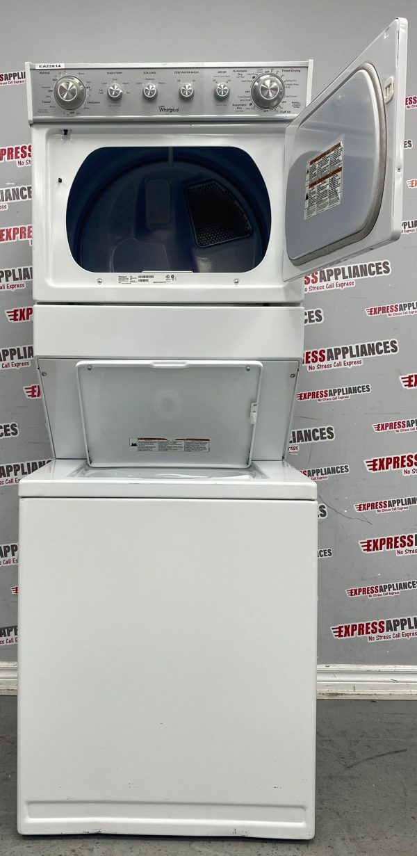 Used Whirlpool 27” Laundry Center Washer and Dryer WET4027EW1 For Sale