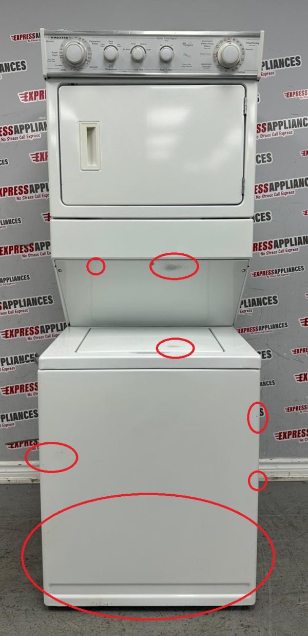 Used Whirlpool 27” Laundry Center Washer and Dryer YLTE6234DQ0 For Sale