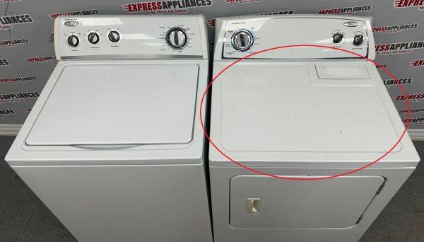 Used Whirlpool 27” Top Load Washer and 29” Electric Dryer Side-by-Side Set WTW5200VQ2 YWED4800XQ0 For Sale