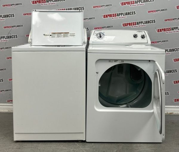 Used Whirlpool 27” Top Load Washer and 29” Electric Dryer Side-by-Side Set WTW5200VQ2 YWED4800XQ0 For Sale