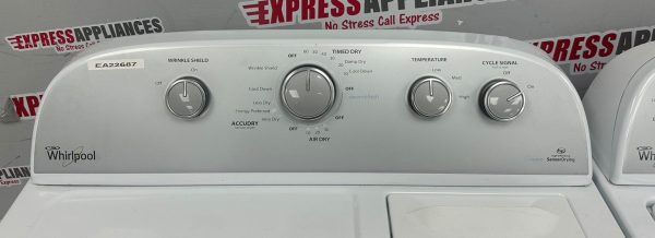 Used Whirlpool 27” Top Load Washer and 30” Electric Dryer Side-By-Side Set WTW5000DW0 YWED49STBW1 For Sale