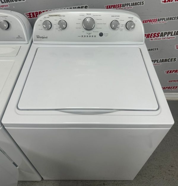 Used Whirlpool 27” Top Load Washer and 30” Electric Dryer Side-By-Side Set WTW5000DW0 YWED49STBW1 For Sale