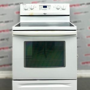 Used Whirlpool 30” Freestanding Glass Top Stove WERC4101SQ0 For Sale