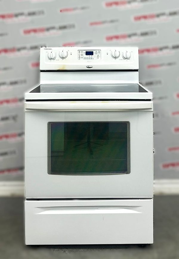 Used Whirlpool 30” Freestanding Glass Top Stove WERC4101SQ0 For Sale