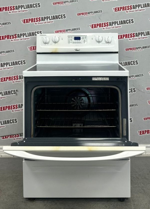 Used Whirlpool 30” Freestanding Glass Top Stove WERC4101SQ0 For Sale