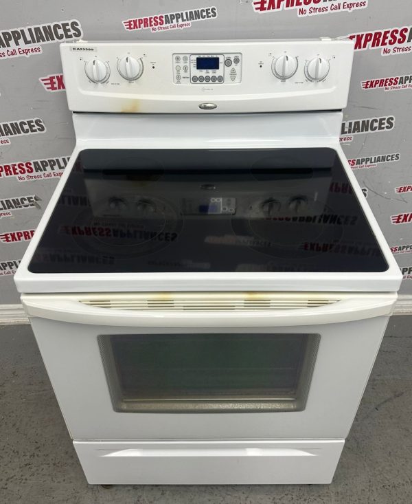 Used Whirlpool 30” Freestanding Glass Top Stove WERC4101SQ0 For Sale