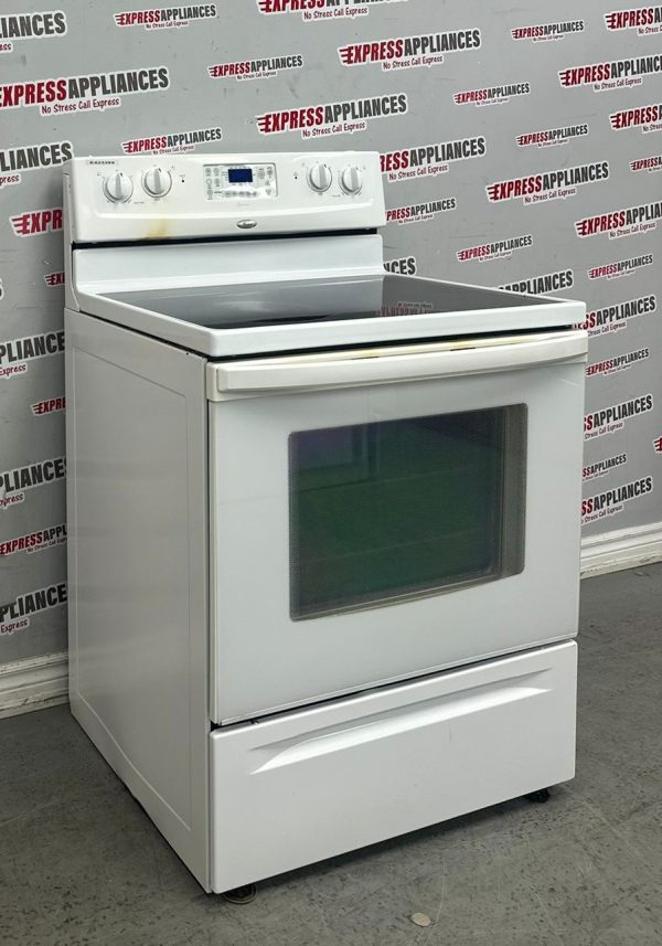 Used Whirlpool 30” Freestanding Glass Top Stove WERC4101SQ0 For Sale