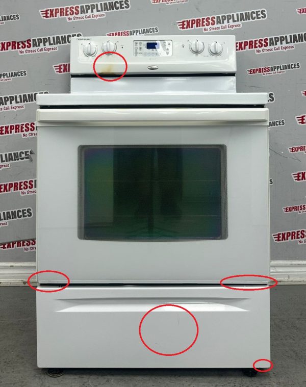 Used Whirlpool 30” Freestanding Glass Top Stove WERC4101SQ0 For Sale