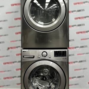 Open Box LG 27” Front Load Washer and Electric Dryer Stackable Set WM3400CV DLE3400V For Sale