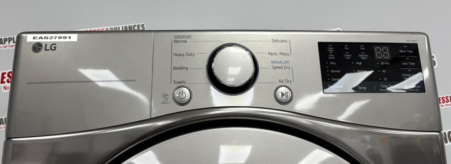 Open Box LG 27” Front Load Washer and Electric Dryer Stackable Set WM3400CV DLE3400V For Sale Open Box LG 27” Front Load Washer and Electric Dryer Stackable Set WM3400CV DLE3400V For Sale