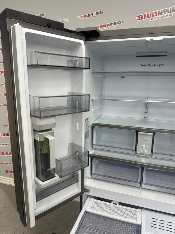 Open Box Samsung 36” Counter Depth French Door Refrigerator RF24BB6200QLAA For Sale