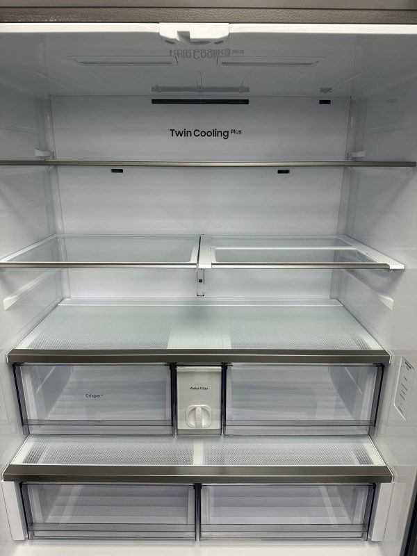 Open Box Samsung 36” Counter Depth French Door Refrigerator RF24BB6200QLAA For Sale