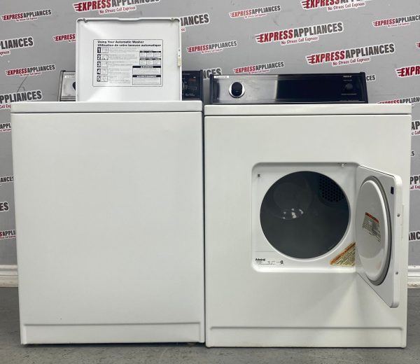 Used Admiral 27” Top Load Washing Machine and 29” Electric Dryer Side-by-Side Set AL44001 AL82200  For Sale